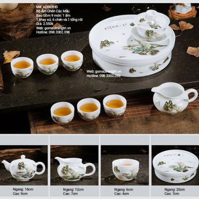 BỘ ẤM CHÉN NHIỀU HỌA TIÊT KÈM KHAY CAO CẤP - ĐẸP VÀ SANG TRỌNG CHO KHÔNG GIAN NHÀ BẠN